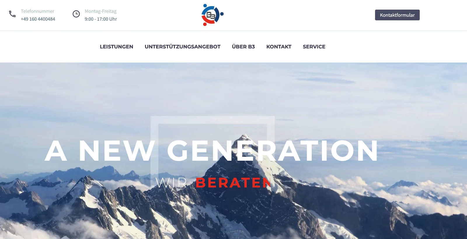 Referenz: B3 Webseite, erstellt von Movewerk